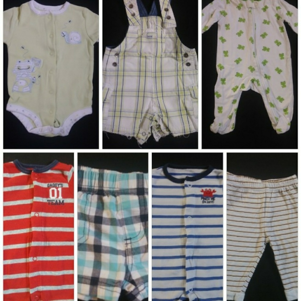 7 articles of 3 month baby clothes gently used